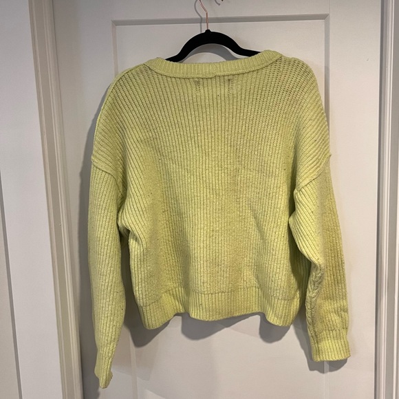Lime Ribbed Knit Sweater - Size Large - Picture 2 of 3